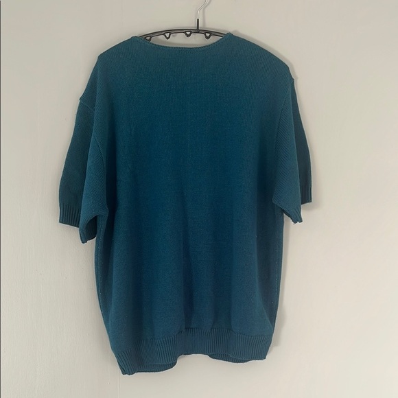 Blue Cape Cod Crew Neck Sweater with Cable Knit Pattern - Picture 6 of 6